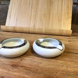 Set of 2 Fukagawa Arita #917 Porcelain hand painted ashtrays
